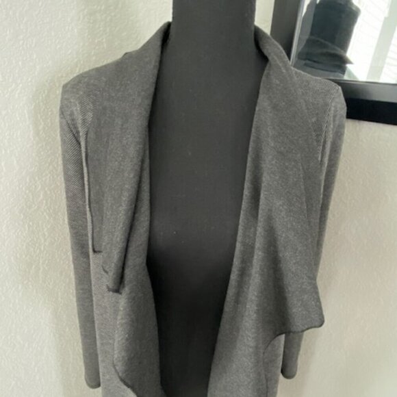 SHINESTAR Lightweight Long Gray Duster Cardigan Jacket Coat Medium - Picture 6 of 9